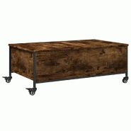VidaXL Table basse avec roulettes chêne fumé bois d'ingénierie Modèle Aurore Élite - 842298