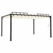 VidaXL Tonnelle avec toit à persienne 3x4 m Crème Tissu et aluminium Modèle Atlas Logic - beige 313927