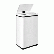 WellHome - Poubelle Intelligente 50L de couleur Blanche 35,5x26x67cm - Ouverture Automatique/Manuelle - blanc inox WH13812