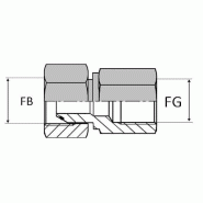 Adaptateur droit femelle tournant BSP x femelle gaz cylindrique - 1/2' , 18.63 , 1/2' , 18.63