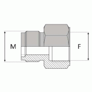 Adaptateur droit mâle agricole 18 x 1,5 X femelle agricole 18 x 1,5 - 18X150 , 18X150