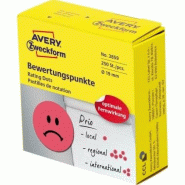 Avery Zweckform Pastilles de couleurs, visage négatif, rouge - 3859
