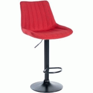CLP Tabouret de bar Toni en Tissu Pied trompette en Métal Rouge/Noir - rouge textile 321532 CLP Tabouret de bar Toni en Tissu Pied trompette en Métal Rouge/Noir - rouge textile 321532