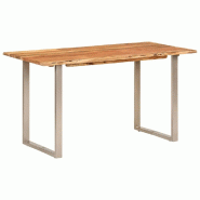 Décoshop26 - Table de salle à manger design industriel 140 x 70 x 76 cm bois d'acacia et acier DEC036602 - acier 3000261305095 Décoshop26 - Table de salle à manger design industriel 140 x 70 x 76 cm bois d'acacia et acier DEC036602 - acier 3000261305095