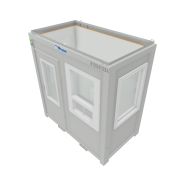 Guérite isolée pour agent d'accueil en déchèterie - structure monobloc en acier - 8 Pieds