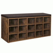 Helloshop26 - Banc chaussures meuble chaussures entrée banc rangement avec 15 compartiments siège rembourré capacité de charge 200 12_0004116 - 30