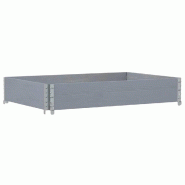 Helloshop26 - Jardinière bac lit surélevé plantes fleurs terrasse jardin 120 x 80 cm bois massif de pin gris 02_0037406 - gris métal 3000217771851