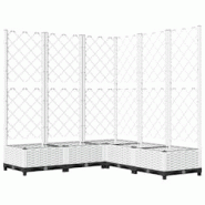Helloshop26 - Jardinière bac lit surélevé plantes fleurs terrasse jardin avec treillis 120 x 120 x 121,5 cm PP blanc 02_0038222 - 3000214143729 Helloshop26 - Jardinière bac lit surélevé plantes fleurs terrasse jardin avec treillis 120 x 120 x 121,5 cm PP blanc 02_0038222 - 3000214143729