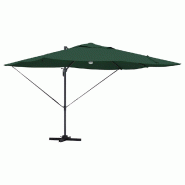 Helloshop26 - Parasol déporté inclinable et pivotant 351 x 250 x 253 cm design moderne terrasse en polyester vert 02_0058732 - vert aluminium 300024