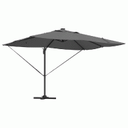 Helloshop26 - Parasol déporté moderne inclinable pour jardin terrasse 352 x 251 x 265 cm en polyester anthracite 02_0058701 - aluminium 3000240727832