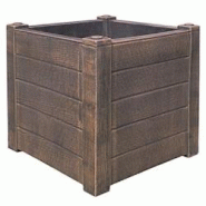 Jardinière en polyéthylène imitation bois Teak 40 x 40 x 40 cm Roto - marron RT-6158 Jardinière en polyéthylène imitation bois Teak 40 x 40 x 40 cm Roto - marron RT-6158