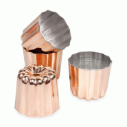 PATISSE Lot de 4 moules à cannelés 4.5 cm en cuivre - 035-1026819