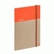 Quo Vadis - Agenda - 2027 - Affaires Recyclé - Semainier - Multilingue - Orange - 12 mois de janv à déc - 10x15 cm - Papier Clairefontaine recyclé