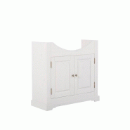 STELLAMEUBLES Meuble sous vasque 85cm blanc Romantic bois naturel - 3667335112241