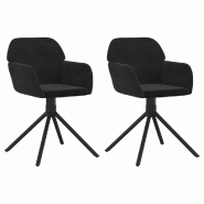VidaXL Chaises pivotantes à manger lot de 2 Noir Velours Modèle Vega Master Élite - 344746