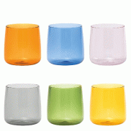 Zafferano Set 6 Verres No Bilia En Verre Borosilicaté Soufflé À La Main Couleurs Assorties Design Élégant Résistant Pour Table Moderne Et Quotid