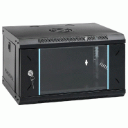 Armoire réseau murale 6U 53 x 40 x 30 cm sécurité renforcée entretien facile style moderne en acier noir 02_0045825 - noir verre 3000233901287