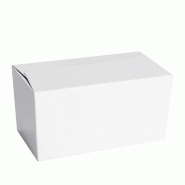 Ballotin en carton blanc intérieur blanc 250g 12x6x6cm - par 50 - Livrés à plat - À agrémenter d'étiquettes cadeaux et bolducs