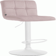 CLP Tabouret de bar Pérou velours Rose/Blanc - violet textile 323783