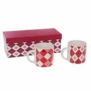 Coffret 2 mugs rouges Santa - 40 cl Rond Porcelaine Amadeus 8.9x8.9 cm - rouge porcelaine 3520071938943 Coffret 2 mugs rouges Santa - 40 cl Rond Porcelaine Amadeus 8.9x8.9 cm - rouge porcelaine 3520071938943