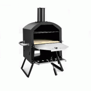 COSTWAY Four à pizza d'extérieur, four à pizza à 2 niveaux avec grille de cuisson, housse étanche et poignées résistantes à la chaleur - noir
