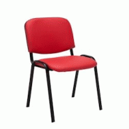 Décoshop26 - Chaise visiteur assise rembourrée en synthétique rouge BUR10070 - 3000021442053 Décoshop26 - Chaise visiteur assise rembourrée en synthétique rouge BUR10070 - 3000021442053