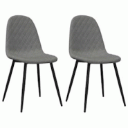 Décoshop26 - Set de 2 chaises de salle à manger couture en losange en tissu velours gris clair et métal DEC025512 - gris 3000255290017 Décoshop26 - Set de 2 chaises de salle à manger couture en losange en tissu velours gris clair et métal DEC025512 - gris 3000255290017