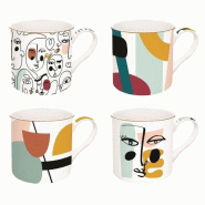 EASY LIFE Coffret 4 mugs 30 cl - Modernism - Coffee Mania - 035-1152725