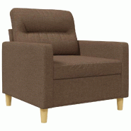 Fauteuil Marron 60 cm Tissu Modèle Pervelorix - Matériau naturel 8721012139480