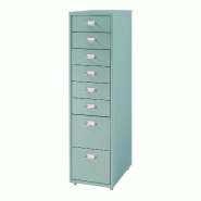 Helloshop26 - Caisson de bureau armoire meuble de rangement à roulettes avec 8 tiroirs 109 x 28 x 41 cm vert menthe 03_0009115 - 3000224517183
