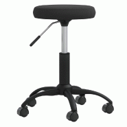 Helloshop26 - Chaise fauteuil siège pivotante de bureau informatique étude velours noir 02_0024167 - noir acier 3000214720388