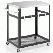 Helloshop26 - Chariot de Service 83,5 x 50,5 x 84,5 cm avec 2 niveaux pratique et facile à déplacer en acier inoxydable noir - noir inox 3000232958398 Helloshop26 - Chariot de Service 83,5 x 50,5 x 84,5 cm avec 2 niveaux pratique et facile à déplacer en acier inoxydable noir - noir inox 3000232958398