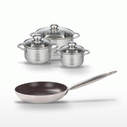 Lot Poêle 32 cm & 3 Faitouts Elo Bistro Line - gris 3176239985269