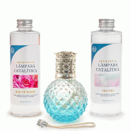 MamaManuela Lampe catalytique Blue Diamonds + parfum Bed of Roses (500ml) + nettoyant neutre (200ml) + mèche de recharge - MM-LCAT-MOD1-22