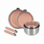 Menastyl - Lot 6 pieces aglae en acier inoxydable rose (2 poignées) - 3256391059401