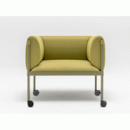 Fauteuil Stilt avec piètement en métal à roulettes Fauteuil Stilt avec piètement en métal à roulettes