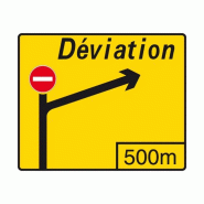 Panneau KD42 - Panneau de déviation avec indication de distance