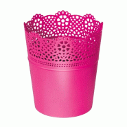 Prosperplast - Pot LACE - 13,5x13,5x15,5 cm, coloris Fuchsia - rose plastique polypropylène ZA3390