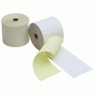 Rouleaux de caisse - 2 plis blanc/jaune - 76 mm x 25 m x 12 mm - diamètre 70 mm