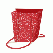 Sac Kraft fleuriste rouge intérieur laminé - 11x11x17 cm 190 g/m2 - Par 10