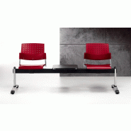 Sieges sur poutre en polypropylene TIKO - noir, 2 places