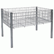 Soldeur métallique fil sur pieds - acier chromé - 120x80x80 cm - grande capacité - charges lourdes jusqu'à 60 kg Soldeur métallique fil sur pieds - acier chromé - 120x80x80 cm - grande capacité - charges lourdes jusqu'à 60 kg