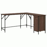 VidaXL Bureau chêne marron 141x141x75 cm bois d'ingénierie Modèle Orion Master - 837601