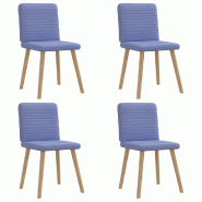 VidaXL Chaises à manger lot de 4 bleu jean tissu Modèle Xéna - 3315254