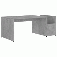 VidaXL Table basse Gris béton 90x45x35 cm bois d’ingénierie Modèle Atlas Master Design - 802925
