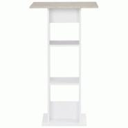VidaXL Table de bar Blanc et béton 60x60x110 cm Modèle Helios Élégance - 280208