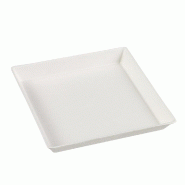 Assiette carrée Quartz bagasse blanche 13x13x1,6cm - par 200