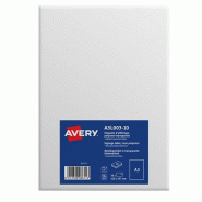AVERY 10 étiquettes d'affichage enlevables polyester transparent, format A3 (10 feuilles / cdt) - A3L003-10
