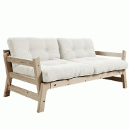 BANQUETTE CONVERTIBLE FUTON STEP PIN MASSIF COLORIS NATUREL COUCHAGE 70*200 CM.