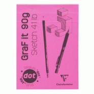 Clairefontaine Lot de 5 Bloc agrafé GRAF IT Dot Grid de 80 feuilles de papier croquis blanc microperforées, 90 g/m², A5, couverture rose - 33296809